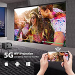 1080P Projector, 800ANSI, 26K LM, 5G WiFi, 4K, ±50° Keystone, 500'', 2024