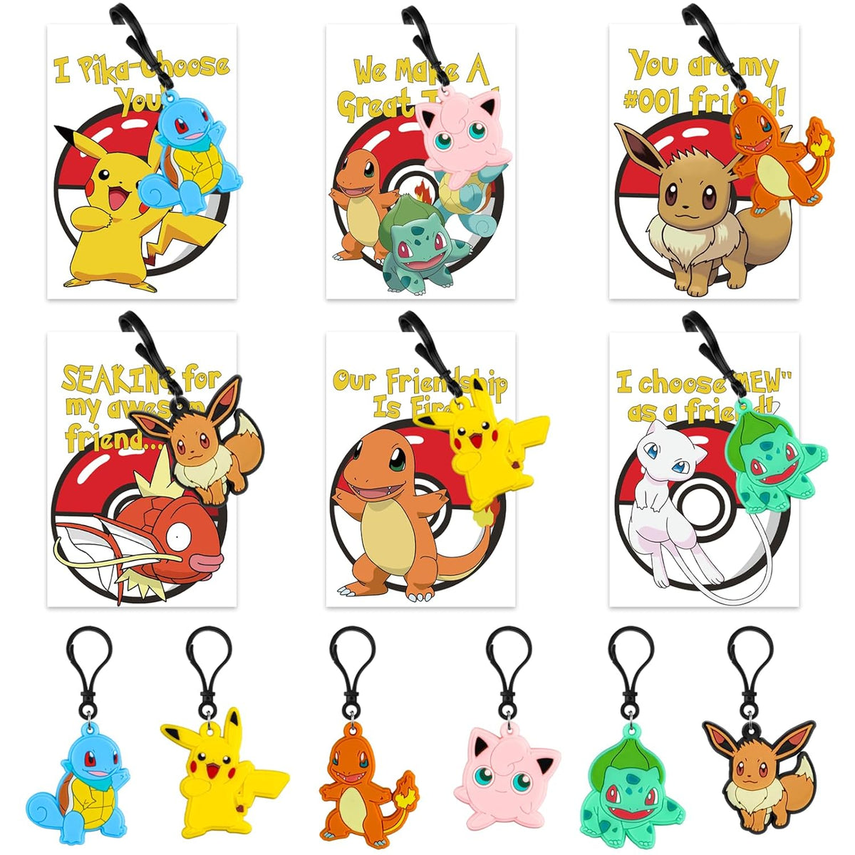 Valentines Day Cards For Kids School 24Pack Valentines Cards With Adorable Keychain Valentines Day Gifts For Kids For Classroom Exchange Boys Girls Party Favors School Game Prizes