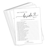 Bridal Shower Games Who Knows The Bride Best, Fun Activities For Weddings, Bridal Showers And Bachelorette Parties (White)