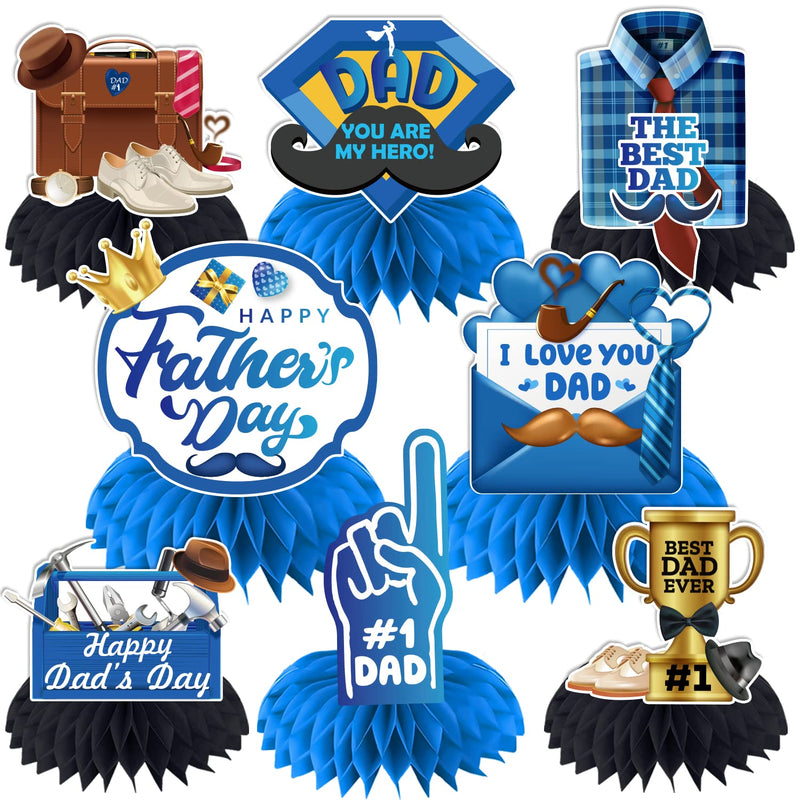 Father'S Day Decorations Honeycomb Centerpiece,8 Pcs Fathers Day Table