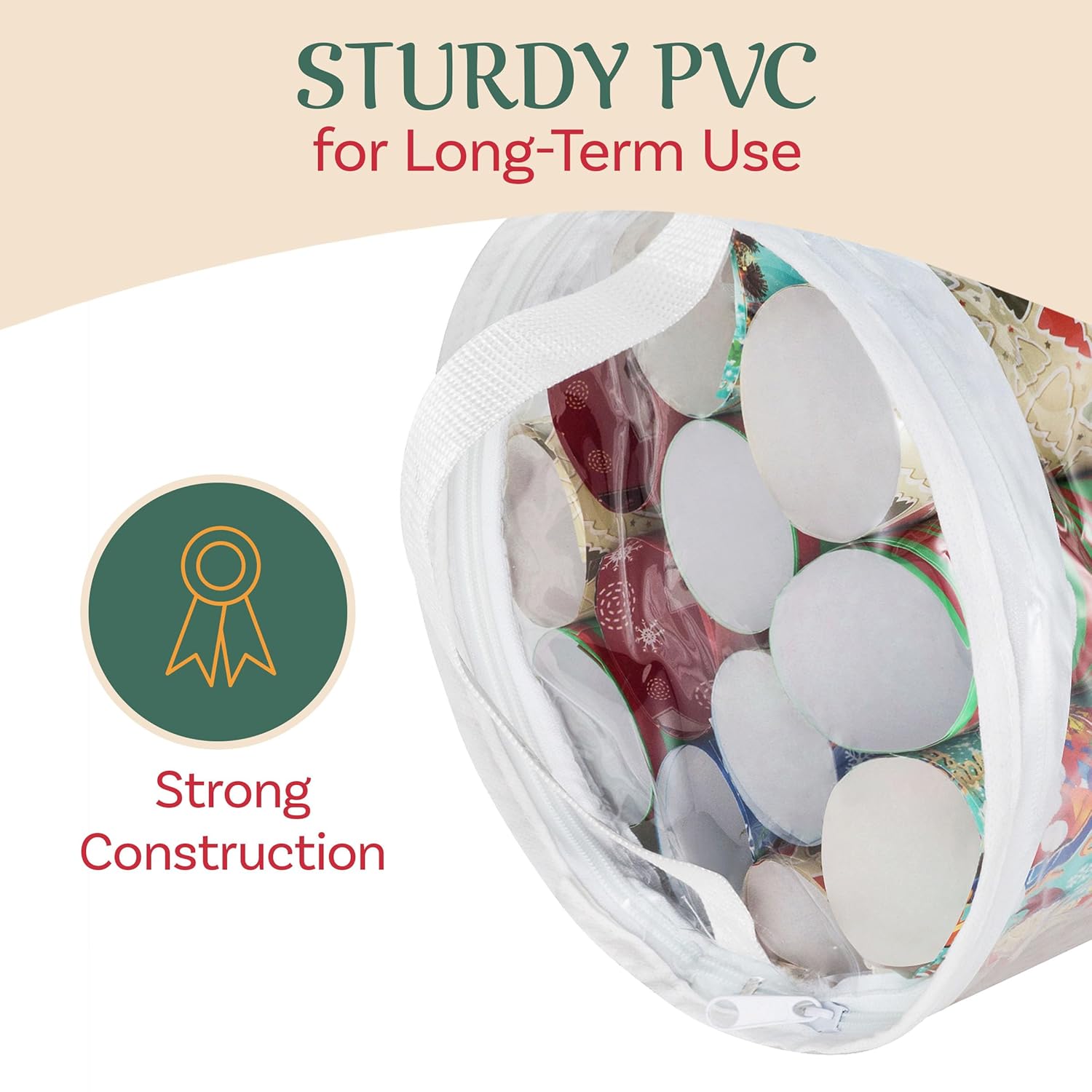 Wrapping Paper Storage - Set Of 2 Organizers For 50 Rolls Of Gift Wrap - Clear Totes With Handles For Holiday, Christmas, Or Any Occasion By