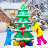 6 Foot Christmas Inflatable Christmas Tree With Gift Box Decoration With Led Lights,Cute Blow Up Christmas Tree Indoor O