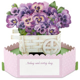 Hallmark Paper Wonder Mother's Day Pop Up Card (Cart of Pansies) for Birthday for Her, Spring, Any Occasion