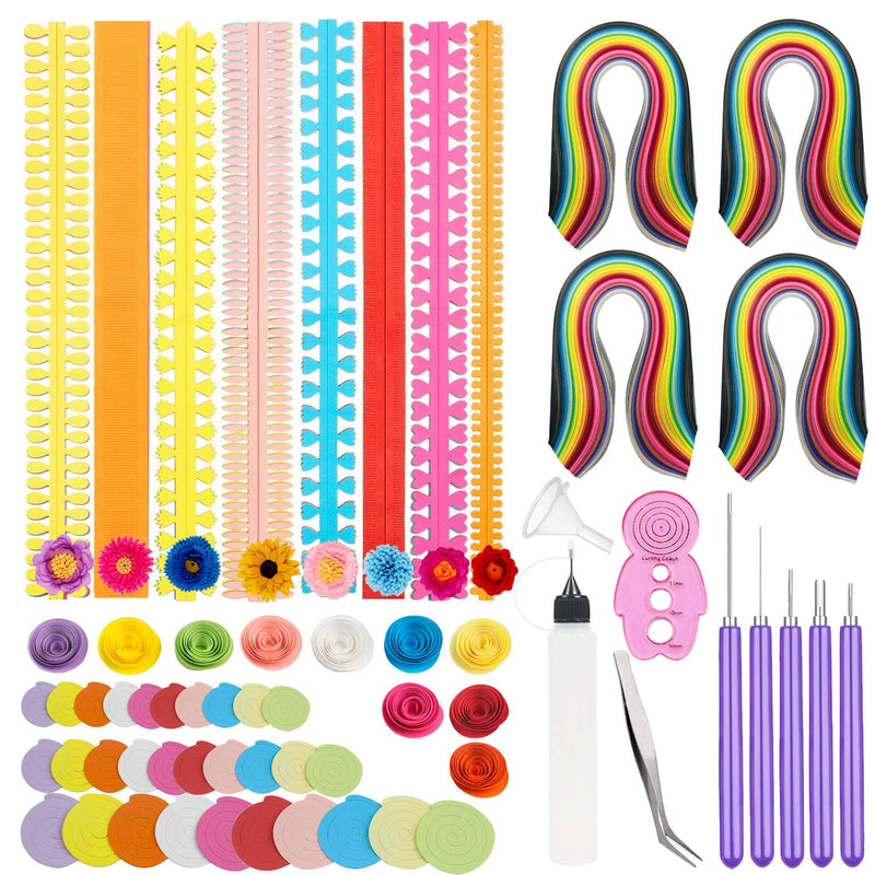 1040 Strips Paper Quilling Strips 110 Strips Flower Design Set Quilling Flower