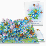 Stunning 3D Pop Up Flower Bouquet Card - Forget-Me-Nots & Monarch Butterflies In Bloom - Unique Pop Up Birthday Card For Women, Mom & Wife - 6"X8" With Envelope & Message Note - Perfect For Birthday, Get Well, Or Mother’S Day