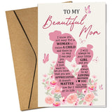 Mothers Day Cards For Mom From Daughter - Funny Mother'S Day Card For Bonus Step Mom, Mothers In Law - Happy Butterfly Flowers First Mother'S Days Cards - Single 5.3''X 8'' Greeting Card