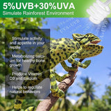 UVB Reptile Light Bulb 5.0 23W Spiral Compact Fluorescent Terrarium Lamp for Tropical Reptiles 2 Pack