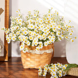 24Pcs Small White Daisy Flowers Artificial Fake Wildflower Bouquet, Realistic Faux Daisies Arrangements For Wedding, Vase Centerpiece Table Decorations, Diy Home Party (Not Include Basket)
