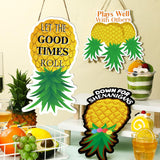 3 Pcs 12 Inch Summer Pineapple Door Sign Cruise Door Decoration Wooden Tropical Pineapple Hanging Signs Funny Wall Decor For Farmhouse Porch Home Summer Party Supplies