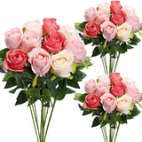 30 Pcs Fake Roses - Silk Artificial Flowers With Long Stems Bulk Realistic Faux Rose For Wedding Bridal Shower Bouquet Home Table Centerpiece Arrangement Decor - Dusty Pink