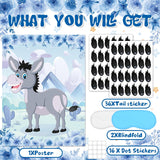Pin The Tail On The Donkey Party Game Floral Farm Party Decorations With 48 Pcs Tails Large Donkey Games Poster For School Activities Birthday Party Carnival Party Supplies(Blue)
