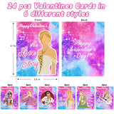 24 Pack Valentine'S Day Cards For Kids School Bulk, 12 Styles Friendship Bead Bracelets Valentines Cards For Kids Classroom