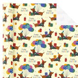 Puppy Dog Wrapping Paper - Mini Roll - 17 Inch X 9.8 Feet - Yellow Birthday Wrapping Paper Perfect For Kids Boys Grils, Baby Shower
