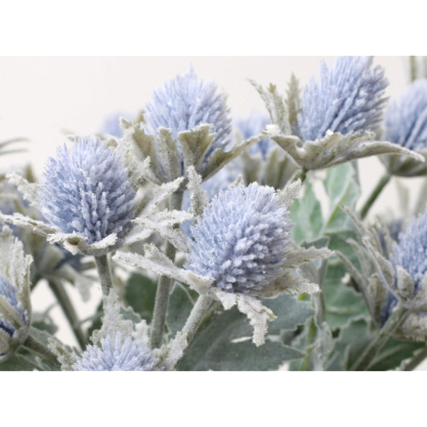 3 Pack Artificial Thistle Flowers Eryngiums Faux Plants Floral Tree Picks Christmas Greenery Picks And Sprays For Garden Wedding Prom Party Bouquet Floral Arrangement (Blue)