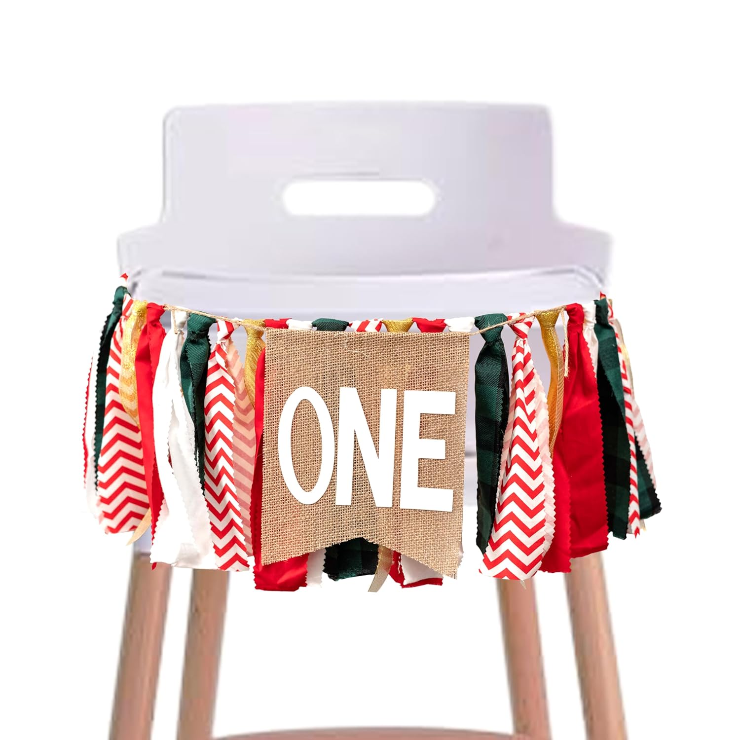 Christmas High Chair Banner For 1St Birthday - Red And Green One High Chair Banner, 1St Birthday Decoration For Boys Girls, Christmas Birthday Party Decorations,Merry Christmas Banner Photo Props