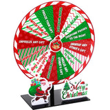 Christmas Games Gift Exchange For Adults Family 10" Spinner Wheel With Stand White Elephant Christmas Party Games Xmas Santa Exchange Gift For Coworkers Large Group Holiday Party Decor Supplies