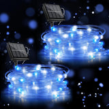Solar Christmas Lights Outdoor Waterproof Total 66Ft 200 Led Solar Twinkle Lights For Outside Clear Wire, 8 Modes Solar