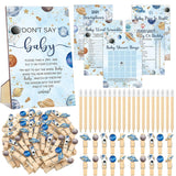 321 Space Baby Shower Decorations Games Supplies Houston We Have A Boy Astronaut Themed Wooden Don'T Say Sign For Space Astronaut Planet Galaxy Planets Baby Shower Birthday Party Decoration