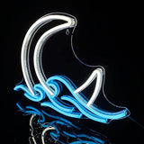 Moonrise Neon Sign Moon Over Sea LED Wall Light Anime Room Decor for Bedroom Living Room