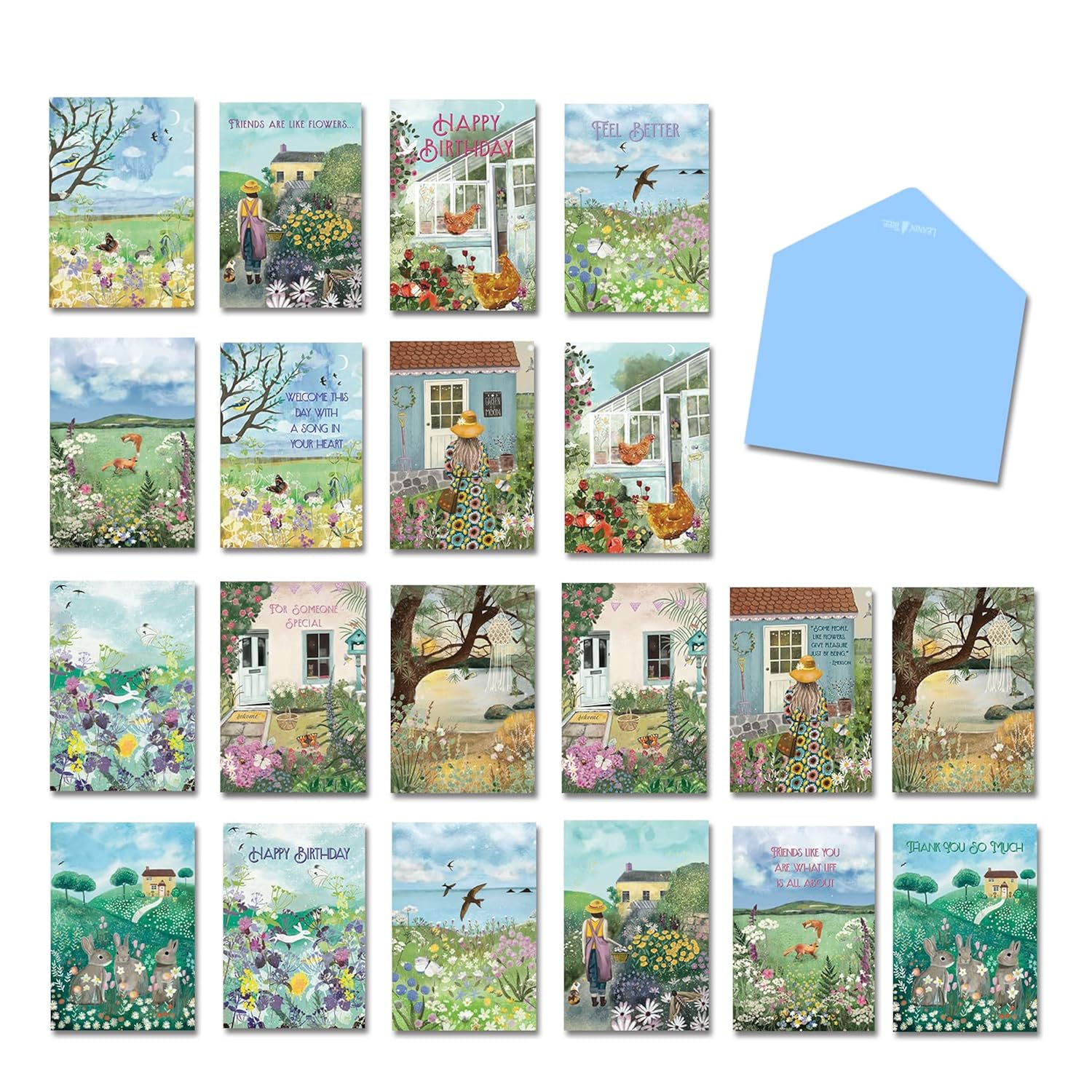 Leanin' Tree, The English Countryside, Blank Cards and Envelopes, Greeting Cards Assortment Box, Assorted Cards, Box of Cards (20 Cards, 22 Envelopes)