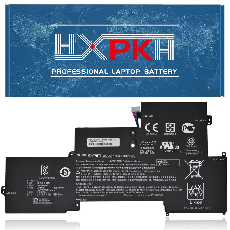 Hxpk Br04Xl 7.6V 36Wh 4600Mah Laptop Battery For Hp Elitebook Folio 1020 1030