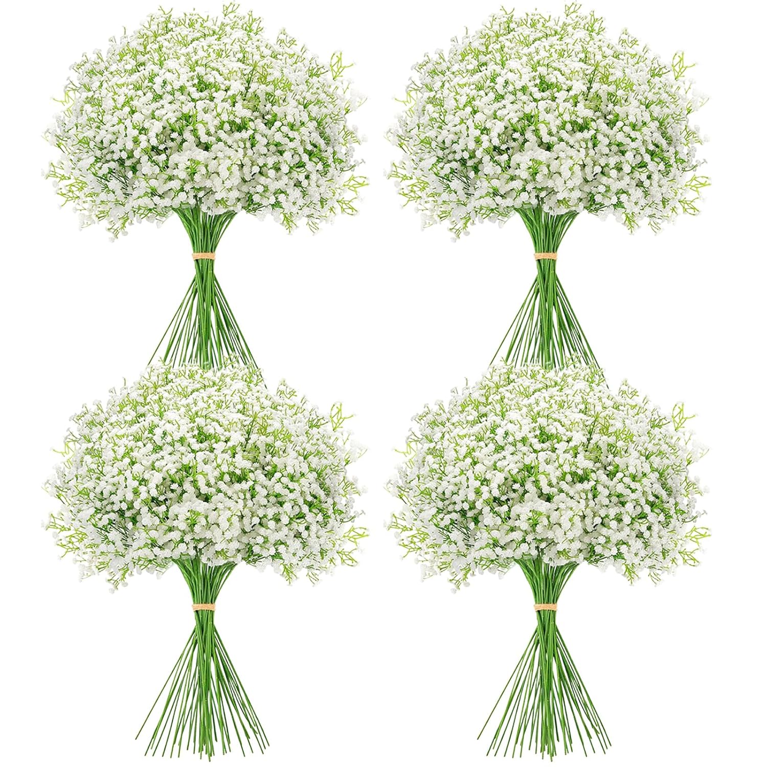30 Pcs Babys Breath Artificial Flowers, 21" Long Stem Baby Breath Flowers Artificial Bulk, Faux Babies Breath Gypsophila Real Touch White Fake Flowers For Wedding Party Home Garden Decoration