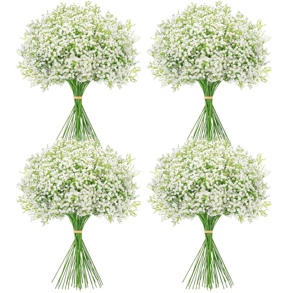 30 Pcs Babys Breath Artificial Flowers, 21" Long Stem Baby Breath Flowers Artificial Bulk, Faux Babies Breath Gypsophila Real Touch White Fake Flowers For Wedding Party Home Garden Decoration
