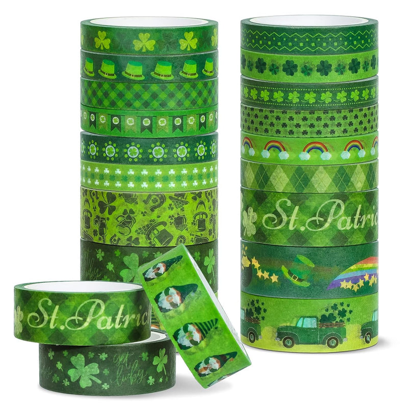 18 Rolls St. Patrick'S Day Washi Tape Green Washi Masking Tape Lucky S