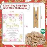 Don'T Say Baby Game,Christmas Baby Shower Game,50 Wooden Clothespins And One Sign, Christmas Baby Shower Decorations, Christmas Gender Reveal-Dsbb09