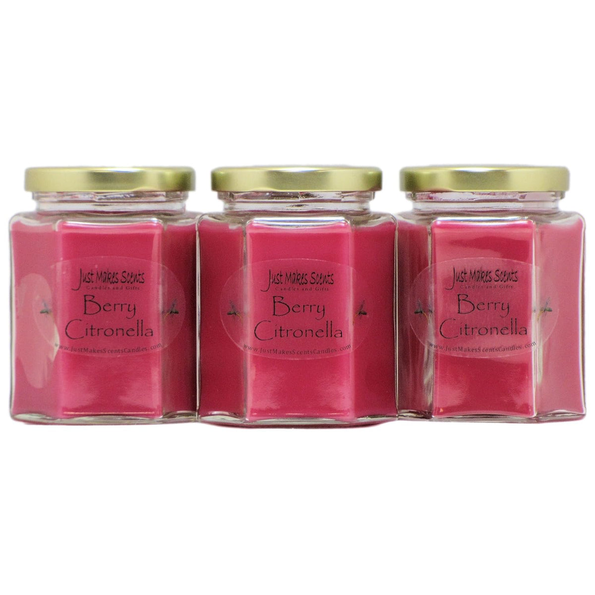 Citronella Scented Blended Soy Candle For Indoor Use By (Berry Citronella 3-Pack)