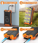 36000mAh Wireless Power Bank, 15W Fast Charger with Solar & Flashlights