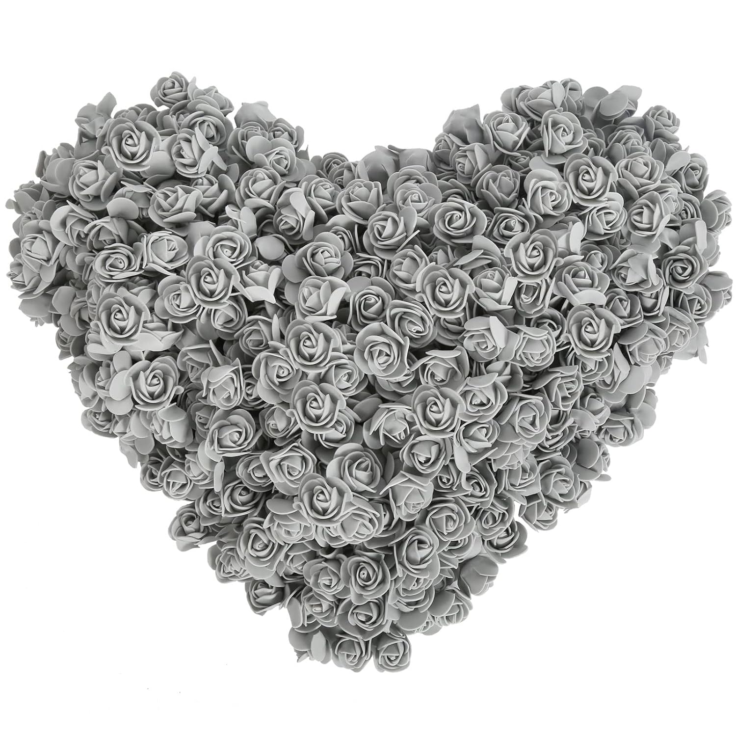 Mini Foam Rose Heads 500Pcs Artificial Flower Silver Foam Fake Flower Bulk For Diy Crafts Wedding Bouquets Baby Shower Centerpieces Floral Arrangements Party Tables Home Decorations(Silver)