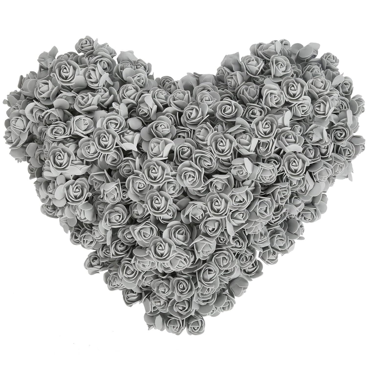 Mini Foam Rose Heads 500Pcs Artificial Flower Silver Foam Fake Flower Bulk For Diy Crafts Wedding Bouquets Baby Shower Centerpieces Floral Arrangements Party Tables Home Decorations(Silver)