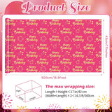 Pink Gold Birthday Wrapping Paper Roll For Girls Women, Pink And Gold Gift Wrap Paper, Gold Star And Dot Design Gift Packing Paper Art Paper For Birthday Baby Shower Party, 17Inch X 16.5Feet