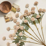 Artificial Flowers Faux Mums 6Pcs, Long Stem Faux Flowers For Vase, Artificial Chrysanthemums Kiku Flower Floral Stems For Home Decor, Baby Shower, Beige