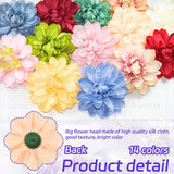 12Pcs Faux Dahlia Heads 3.9 Inch Silk Artificial Dahlia Flower Heads With Long Stems And Floral Tape For Wedding Bridal Shower Party Table Centerpieces (Coffee)