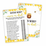 Honey Bee Themed Baby Shower Game Cards, Guess Who Mom Or Dad Double Sided - 30 In Pack (5 X 7 Inches)-?Babyyx-005?