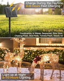 10FT 120 LED Solar Fairy Lights Outdoor Waterproof Warm White Firecracker String Lights with 8 Modes for Patio Garden Yard Party Decor