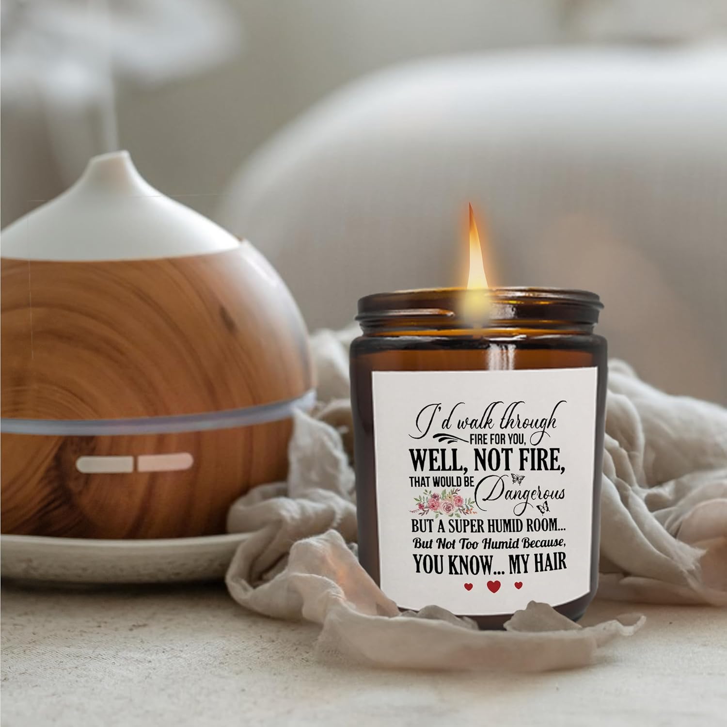 Scented Candles Gifts For Women Friends Mom Grandma Sister Daughter Wife Aunt Granddaughter, Best Friend Candle, I'D Walk Through Fire For You Scented Candles Gifts