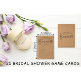 Bachelorette Party Games, How Well Do You Know The Bachelorette Kraft Rustic Bridal Shower Game Card, Wedding/Engagement Party Ideas Activities Supplies Decorations(25 Cards) -A03