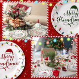 120 Pcs Christmas Lights Disposable Paper Plates Set 9'' And 7'' Merry Friendsmas Christmas Dessert Plates Bulk For Xmas Birthday Party Decor