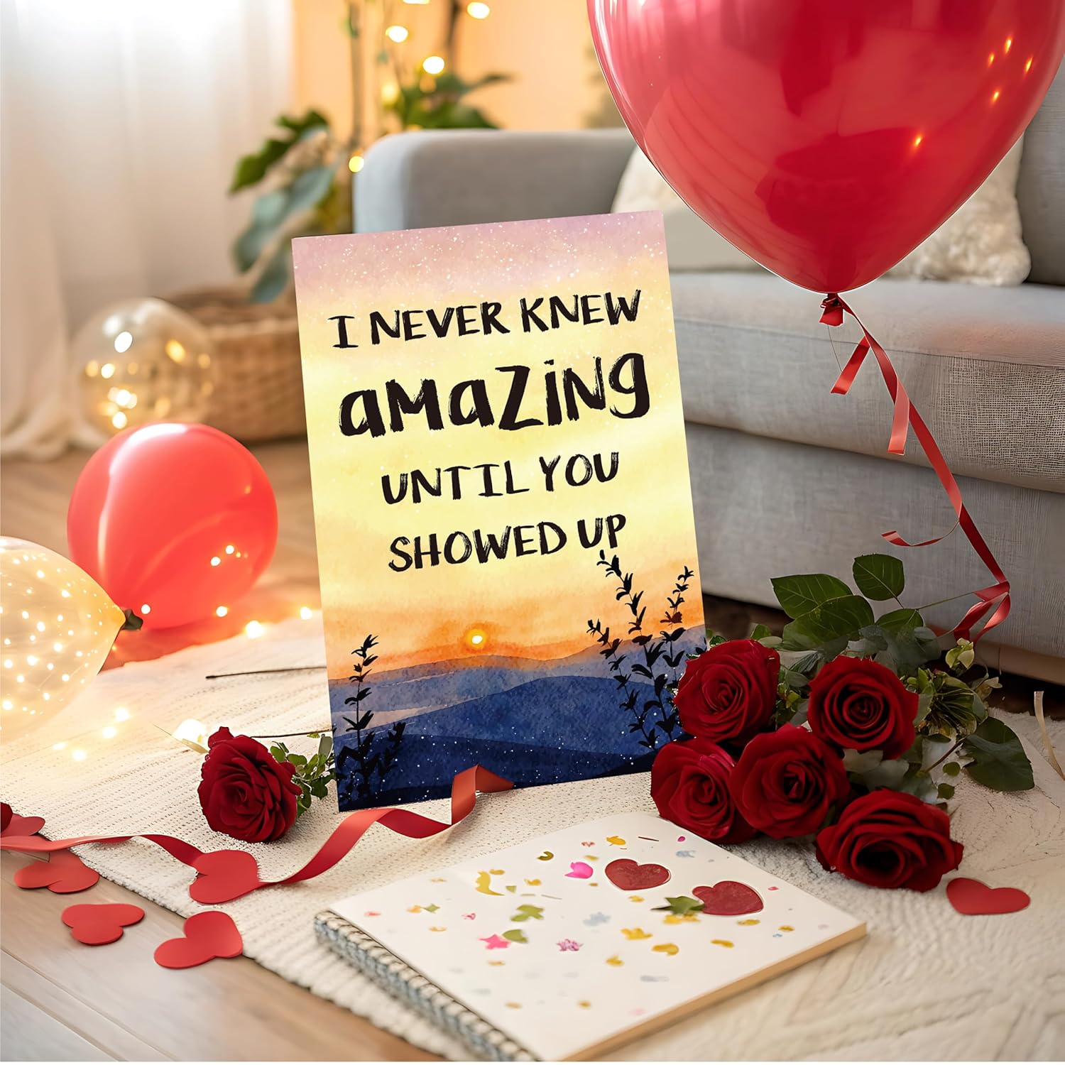 Romantic Anniversary Card For Men Women, Sweet Anniversary Cards For Husband, Wife, Boyfriend Or Girlfriend Valentine'S Day Cards-I Never Knew Amazing Until You Showed Up