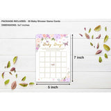 Baby Shower Games For Girls, Purple Butterfly Bingo Game For Baby Shower, Purple Floral Gender Reveal Parties Decorations, 5" X 7" Double-Sided Cards(30 Games)-A03