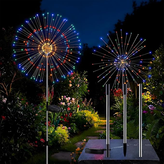8 Pack Solar Flame Torch Lights Waterproof Flickering Flame Garden Patio Yard Landscape Lights