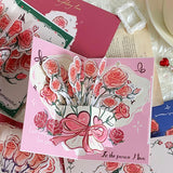 4 Packs Paper Flower Bouquet Pop Up Greeting Cards Paper Roses 3D Cards With Envelope Seal Stickers For Wedding Anniversary Birthday Valentine'S Day Gift For Women Wife Girlfriend (4 Colors)