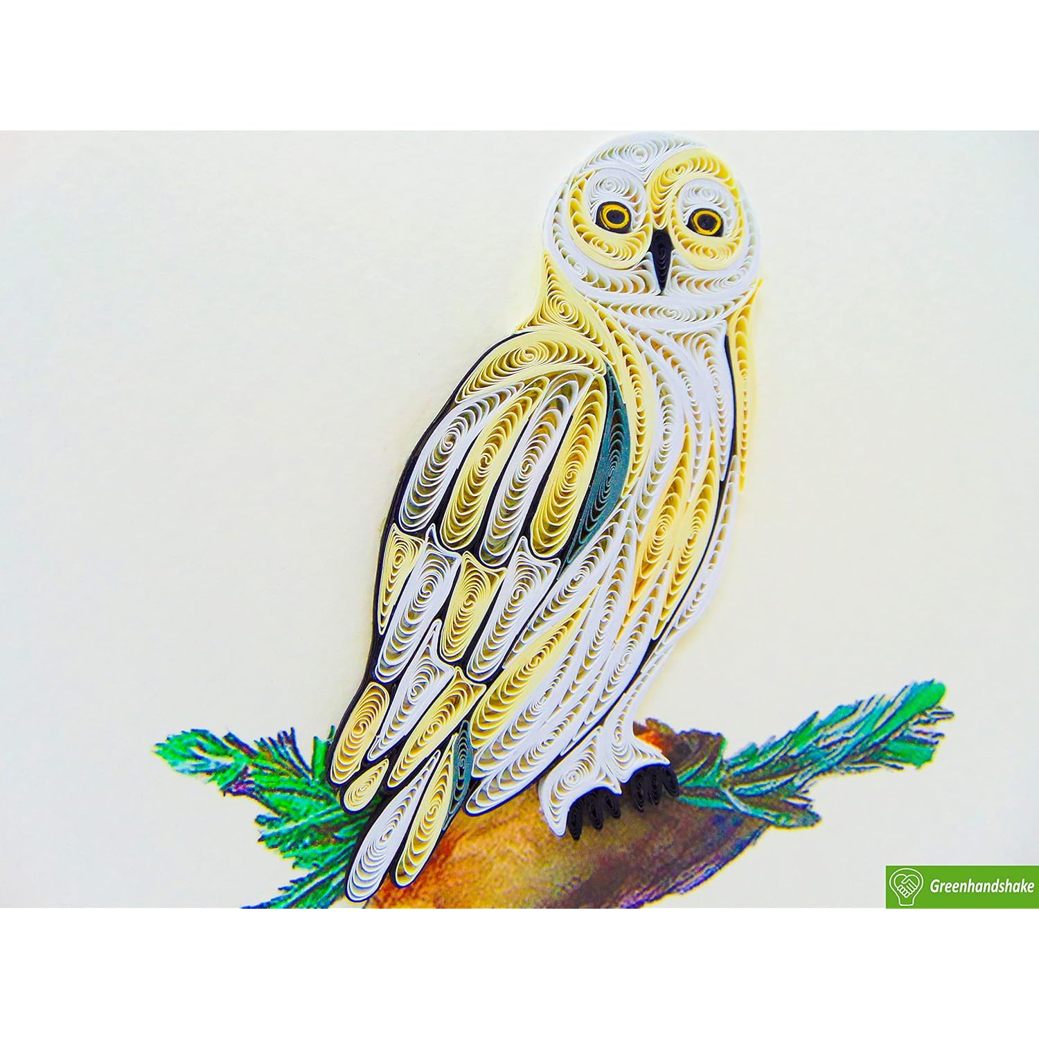 Snowy Owl, Quilling Card 3D,Unique Dedicated Handmade, Design Greeting Card For Birthday, Valentine'S Day, Mothers Day, Spring, Fathers Day, Graduation, Wedding, Anniversary, All Occasion,6"X6"