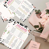 Birthday Games, 25 Pcs Cowgirl Who Knows The Birthday Best Game Cards, Sleepover Slumber Party Decorations Supplies Favors - A02
