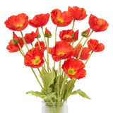 Artificial Poppies, Red Silk Poppies Artificial Flowers - 15X Blooming California Poppy Flower Artificial Plus 5X Buds For Home Decoration, Rdrd5