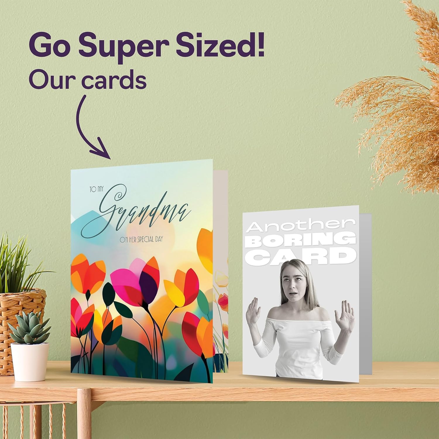 Grandma Birthday Card - Vibrant Summer Flowers - Vivid Happy Birthday Card For Grandma From Granddaughter Grandson, A5 Female Floral Bday Golden Greeting Cards