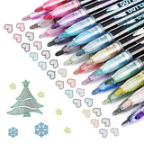 Teen Girl Gifts Trendy Stuff,24 Colors Outline Markers,Glitter Markers Outline Pens For Christmas Greeting Cards, Diy Art Crafts